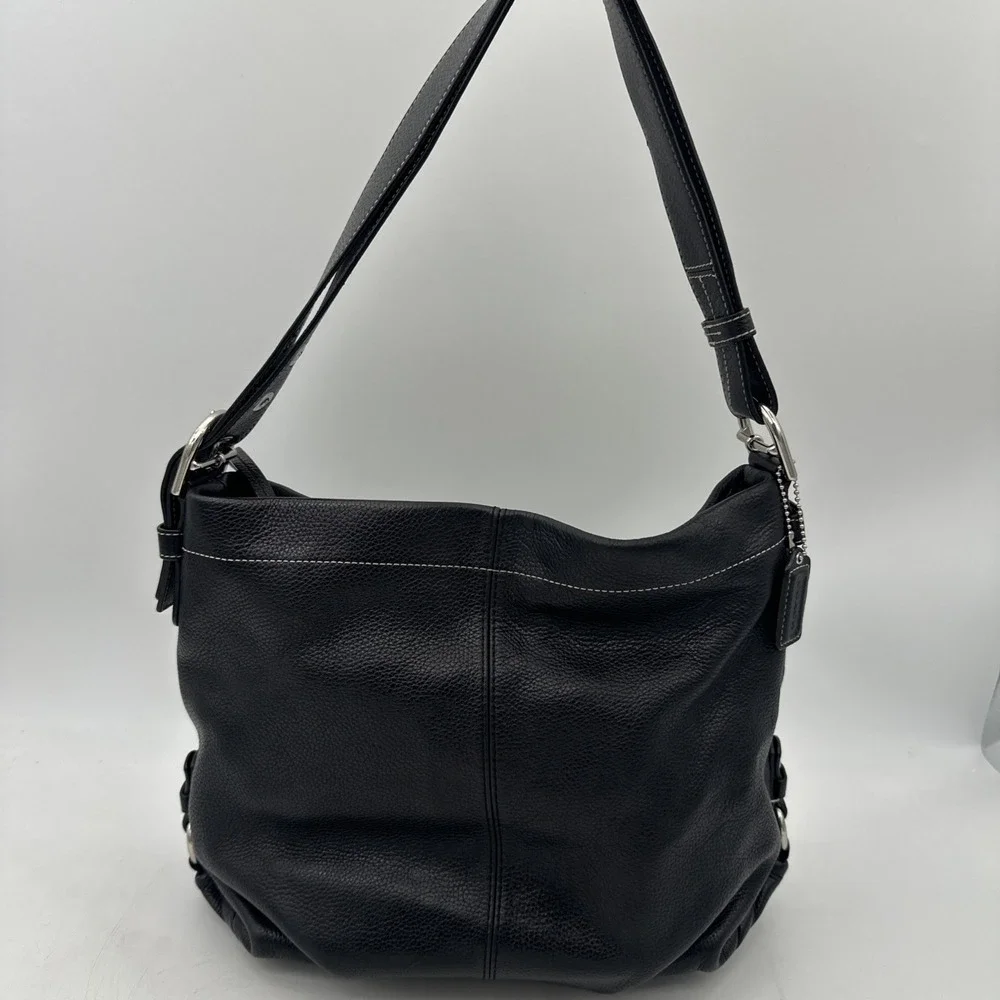 COACH  F15064 Black Hobo Leather Shoulder Bag  Leather 14